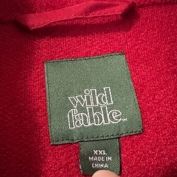 Wild Fable Red Oversized Teddy Jacket with Large Double Pockets and Snap Closure - Picture 3 of 6